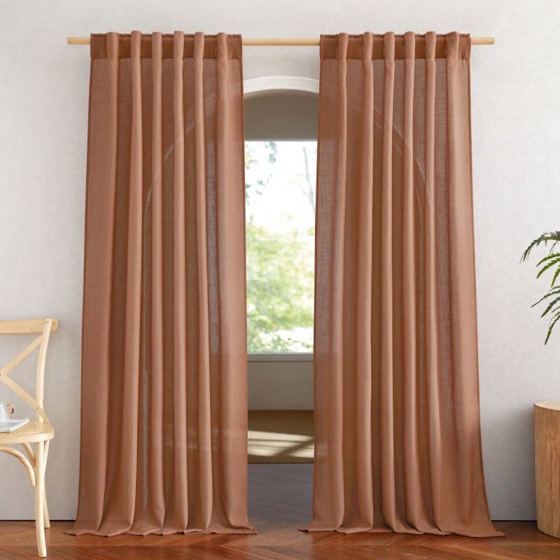 Chloe Linen Blend Textured Sheer Curtains