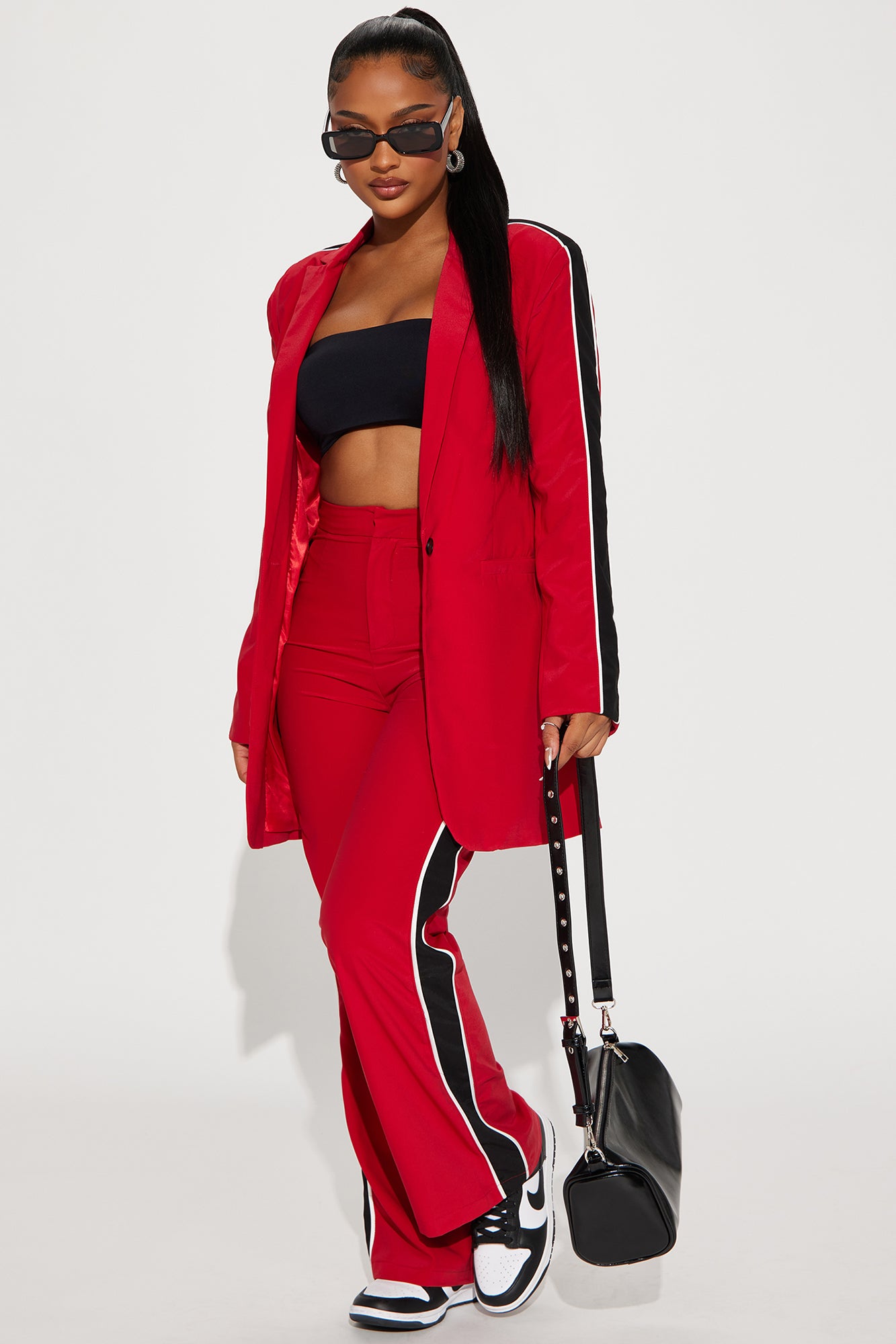 Image of Always Focused Blazer Pant Set - Red