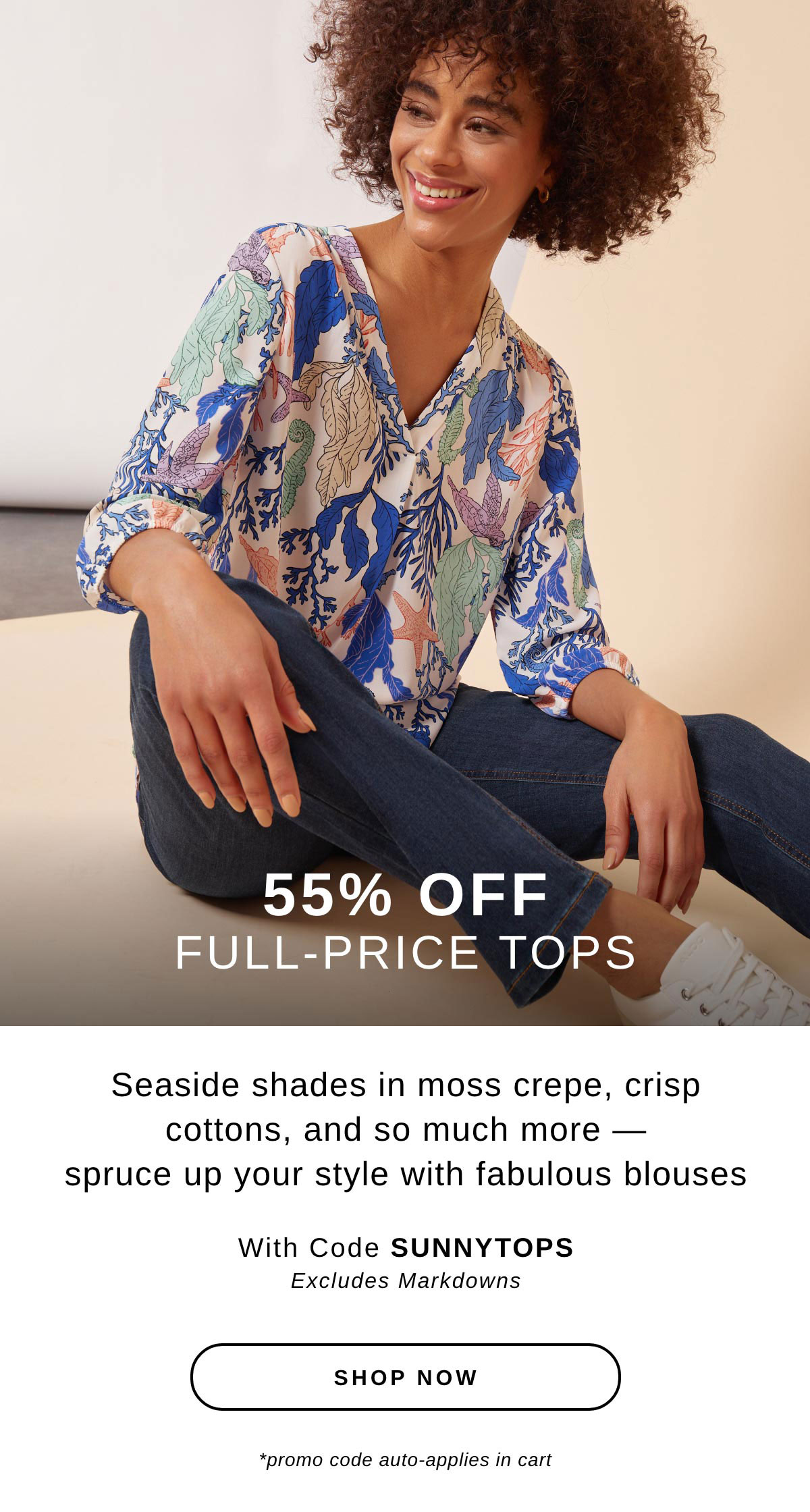 55% OFF FULL-PRICE TOPS | SHOP NOW