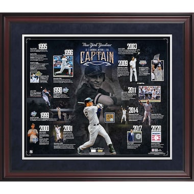 Derek Jeter  Framed 20'' x 24'' Career Timeline Collage with a Capsule of Game-Used Dirt - Version 3 - Limited Edition of 500