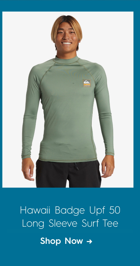 Hawaii Badge UPF 50 Long Sleeve Surf Tee