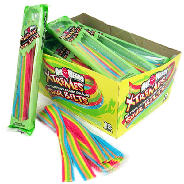 127253 - AirHeads Xtremes Sour Belts 2-Ounce Packs: 18-Piece Box