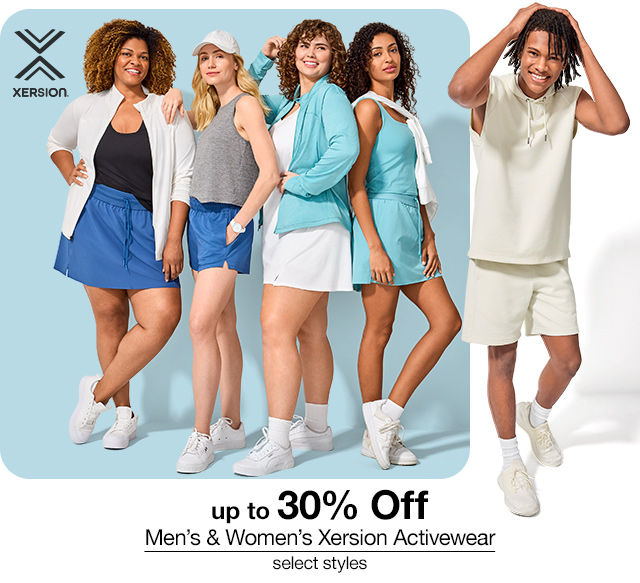 up to 30% off Men's & Women's Xersion Activewear, select styles