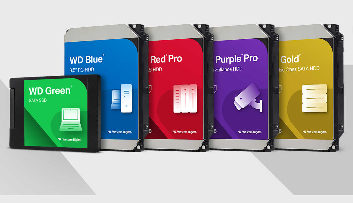 WD Green, WD Blue, WD Red, WD Purple, WD Gold Products