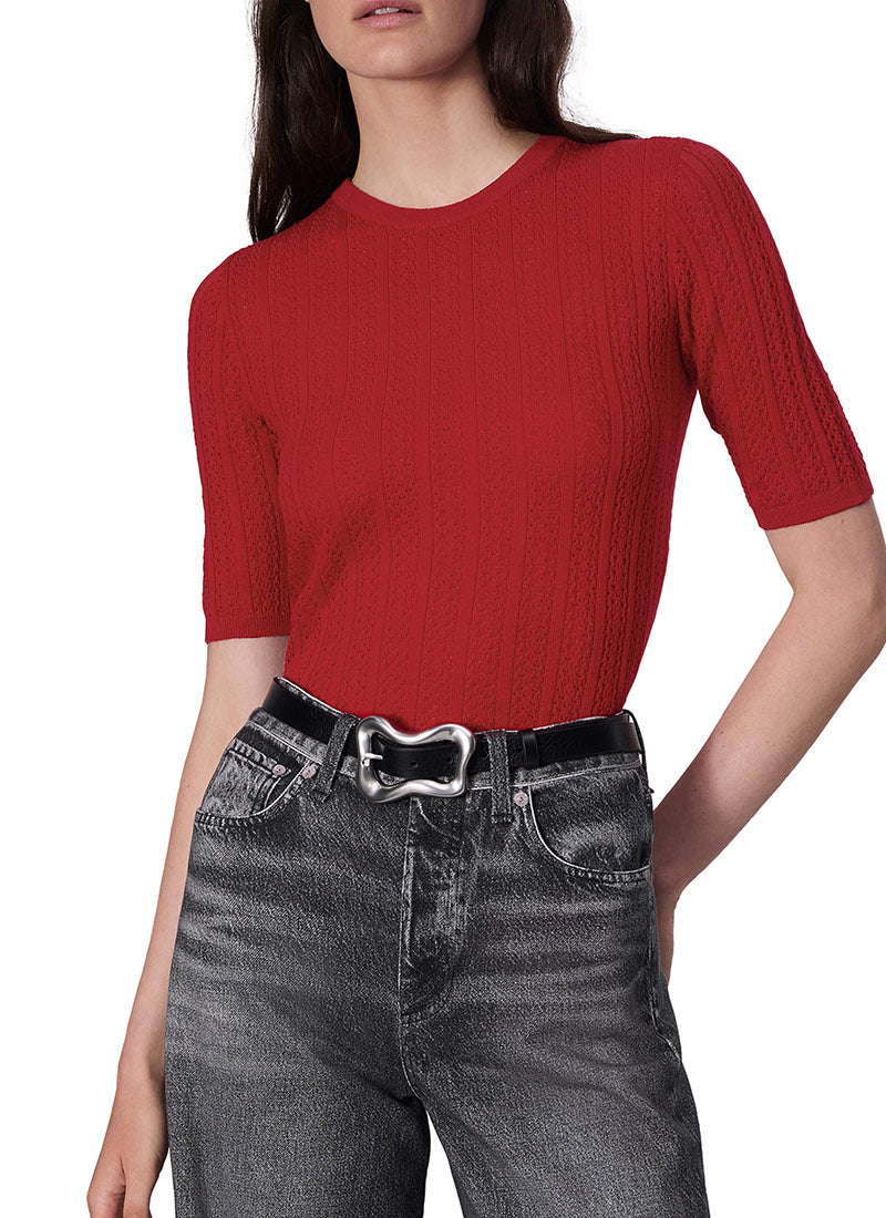 Image of Short-Sleeve Merino Wool Sweater