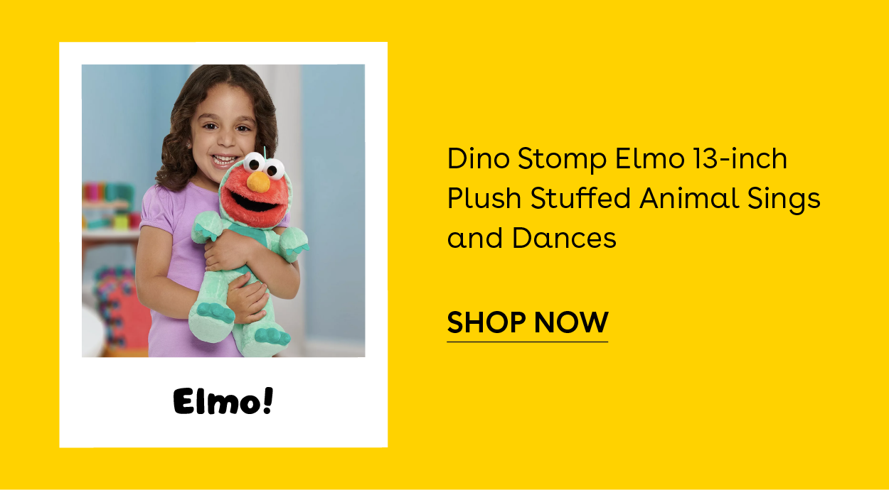 Sesame Street Dino Stomp Elmo 13-Inch Plush Stuffed Animal Sings and Dances