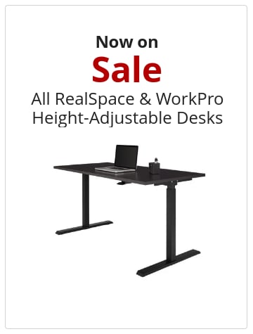 Now on Sale All RealSpace & WorkPro Height-Adjustable Desks