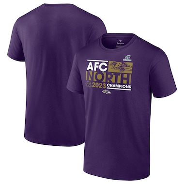  Fanatics Branded Purple  2023 AFC North Division Champions Conquer T-Shirt