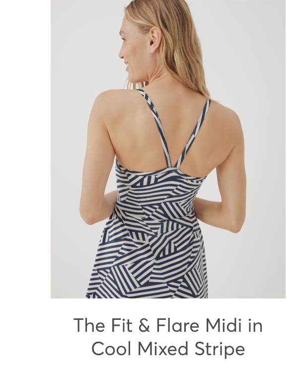 The Fit & Flare Midi in Cool Mixed Stripe