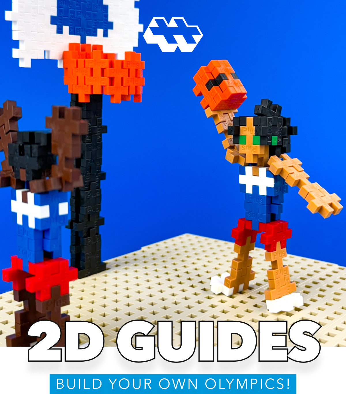 2D Guides - Build Your Own Olympics: Plus-plus basketball players