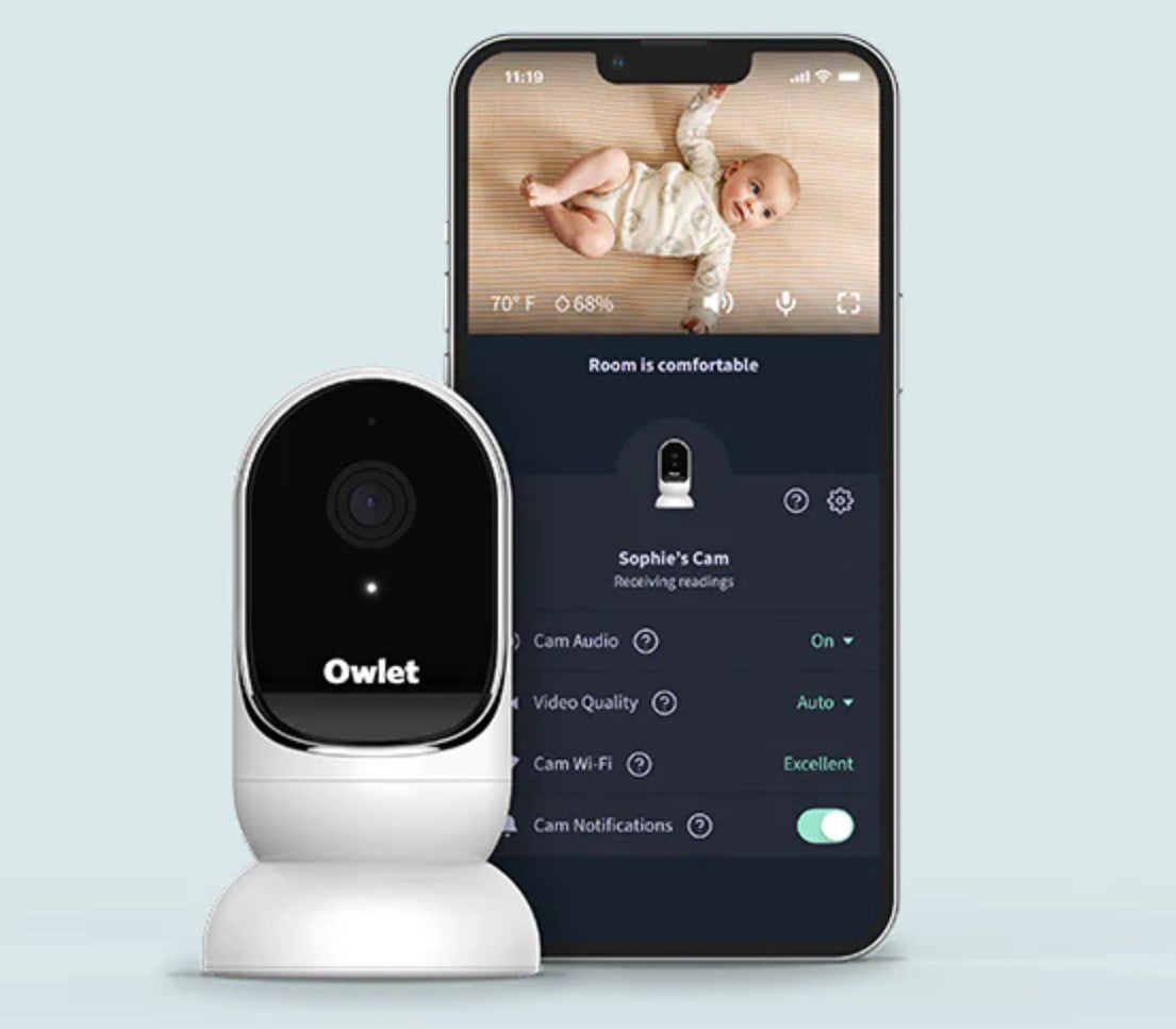 Image of Owlet Cam Smart Baby HD Video Monitor with Camera, Motion & Sound Night Vision, 2-Way Talk