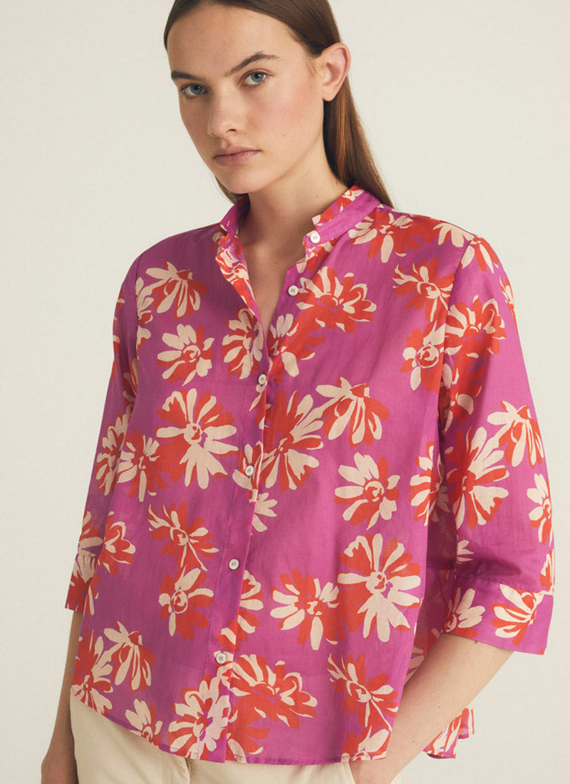 Image of Printed Button-Up Top