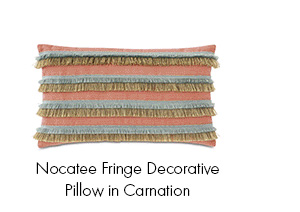 Nocatee Fringe Decorative Pillow in Carnation