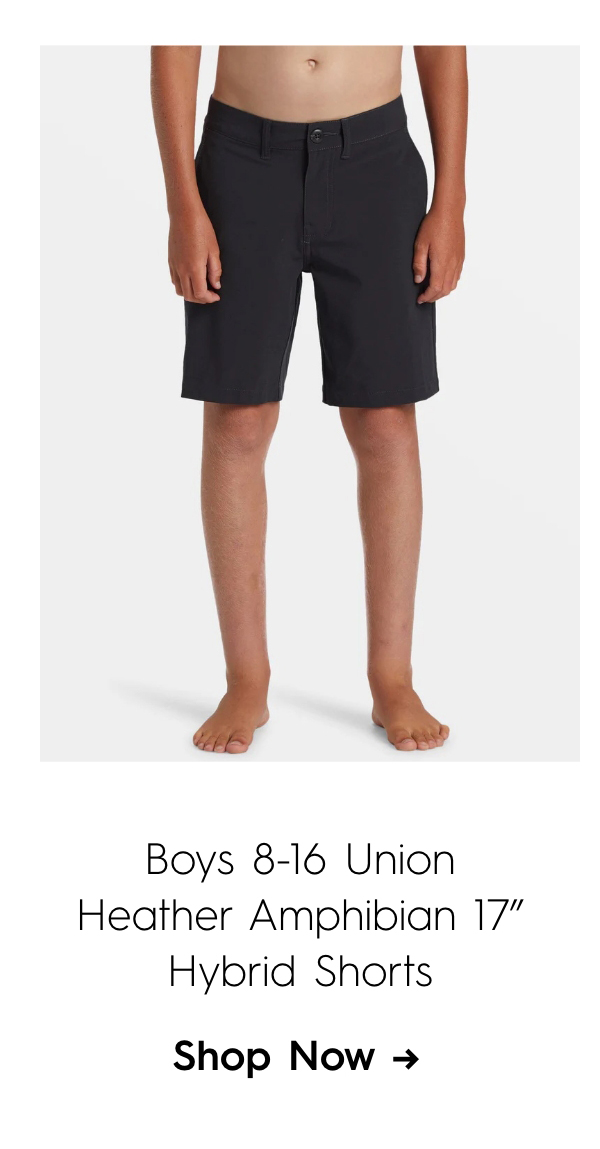 Boys 8-16 Union Heather Amphibian 17" Hybrid Shorts