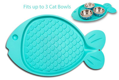 green fish shaped cat mat