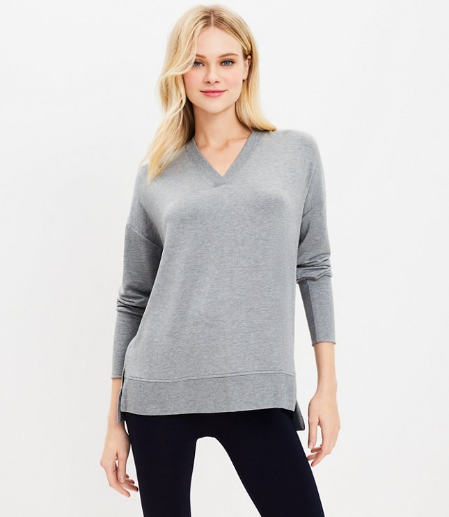 Lou & Grey Ribtrim Signaturesoft V-Neck Top