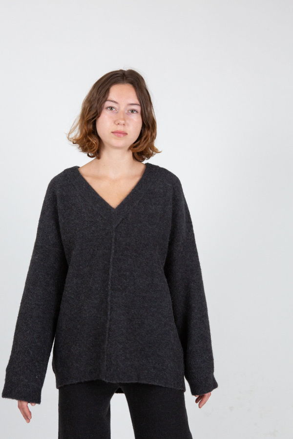 Lauren Manoogian Fleece V Neck - Ink