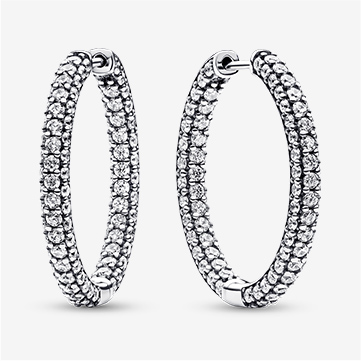 Pandora Timeless Pavé Single-row Hoop Earrings