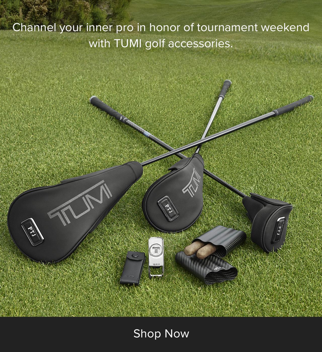 Shop Now: Channel your inner pro in honor of tournament weekend with TUMI golf accessories. 