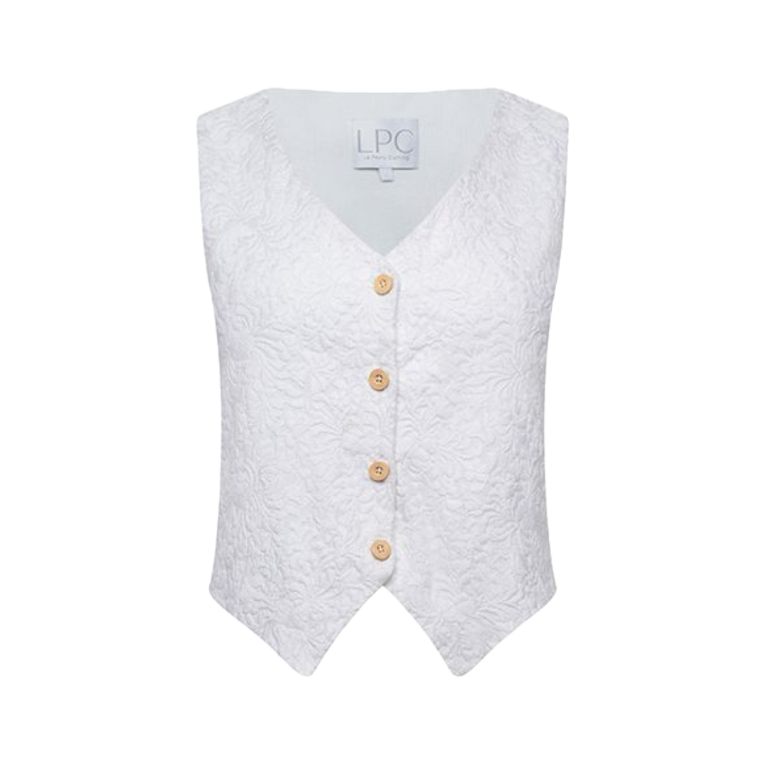 The Macfarland Vest in White on White