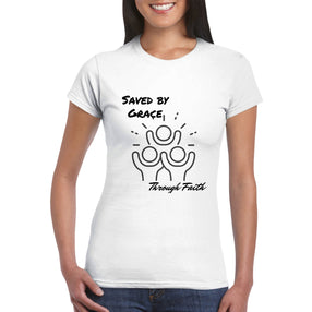 Classic Womens Crewneck T-shirt - Saved by Grace Through Faith