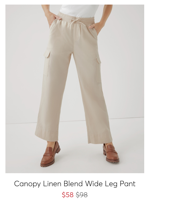 Canopy Linen Blend Wide Leg Pant - $58