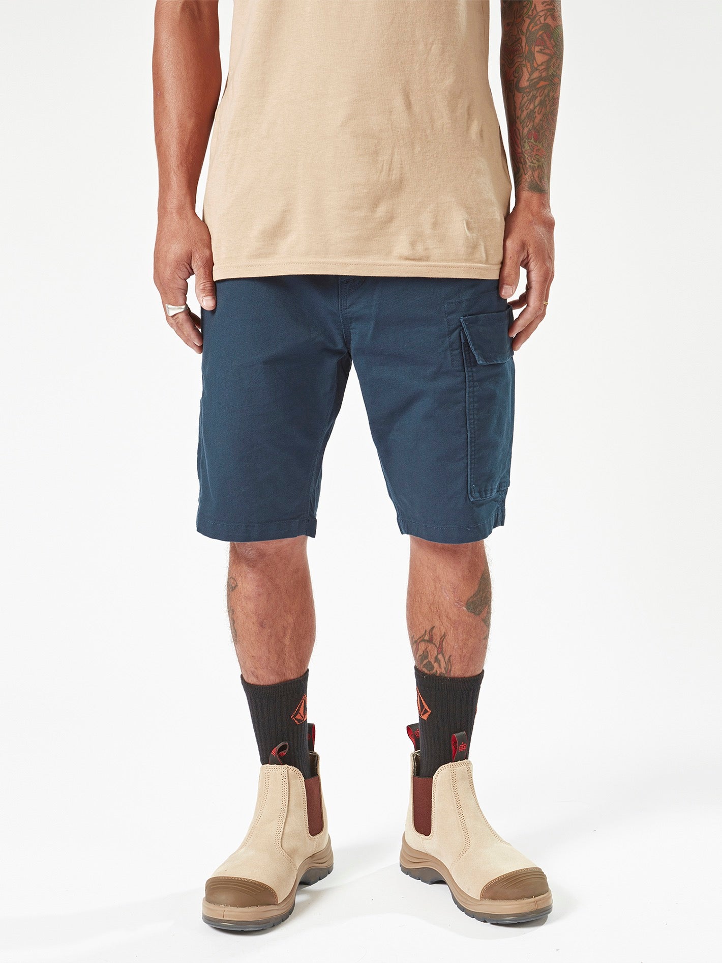 Image of Volcom Workwear Caliper Work Shorts - Navy