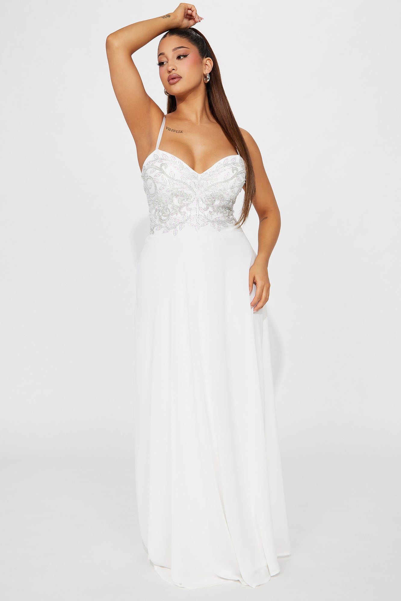 Image of Gracie Chiffon Gown - Off White