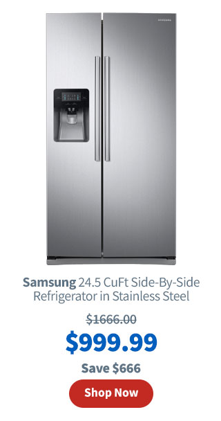 Samsung 24.5 CuFt Side-By-Side Refrigerator in Stainless Steel with External Dispenser