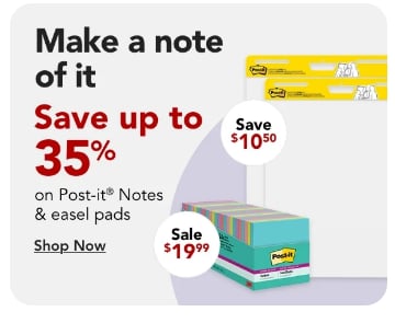 Save up to 35% on Post-it Notes & Easel Pads