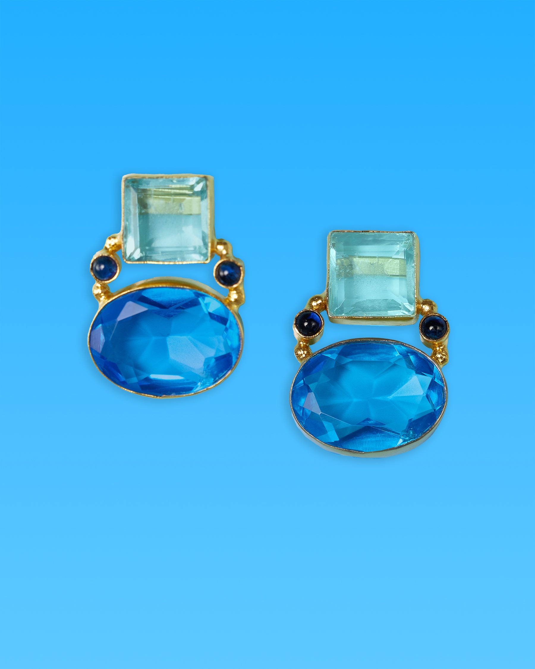 Image of Berkley Geometric Earrings in Cote D'Azur Blues