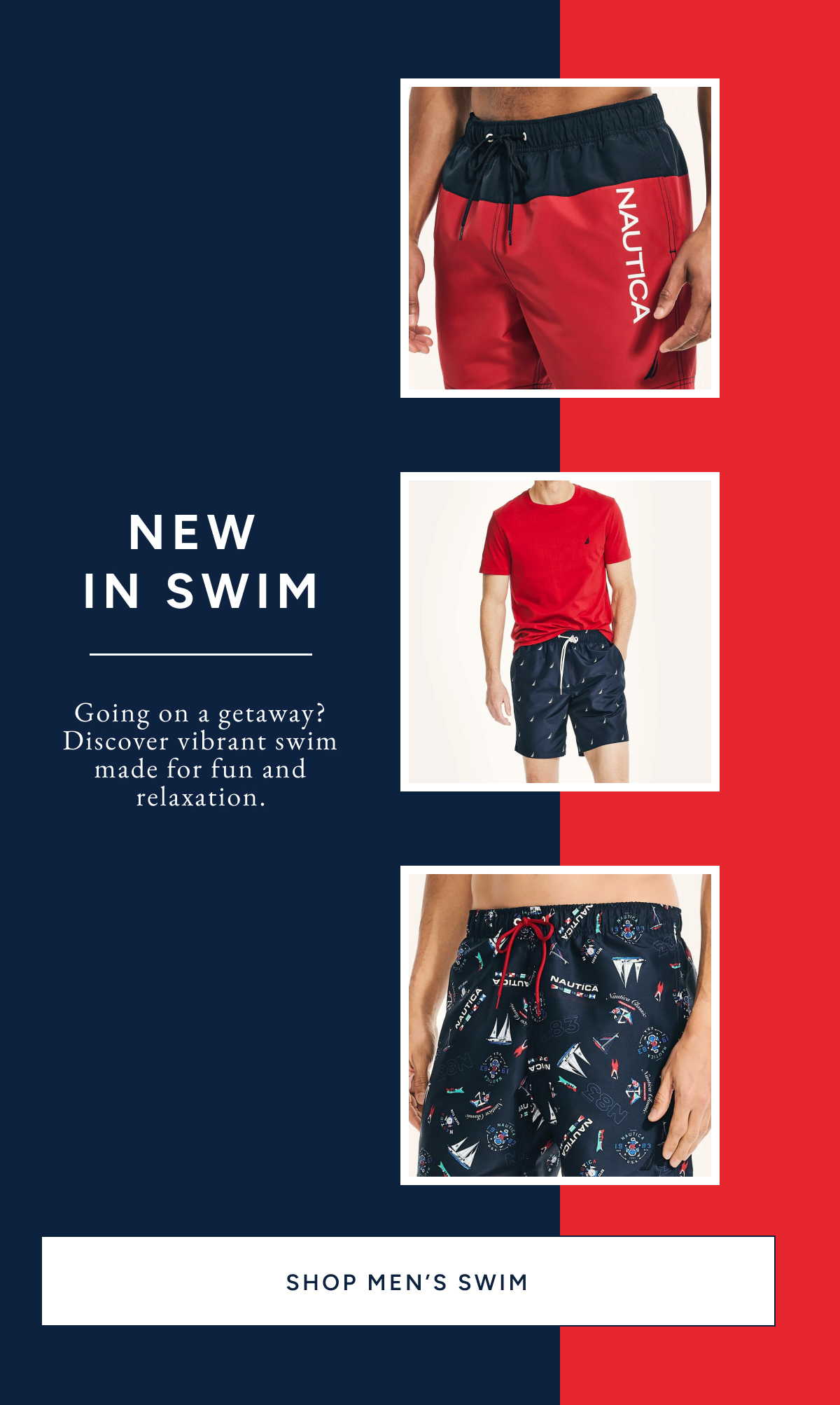 New in swim. Going on a getaway? Discover vibrant swim made for fun and relaxation. SHOP MEN'S SWIM