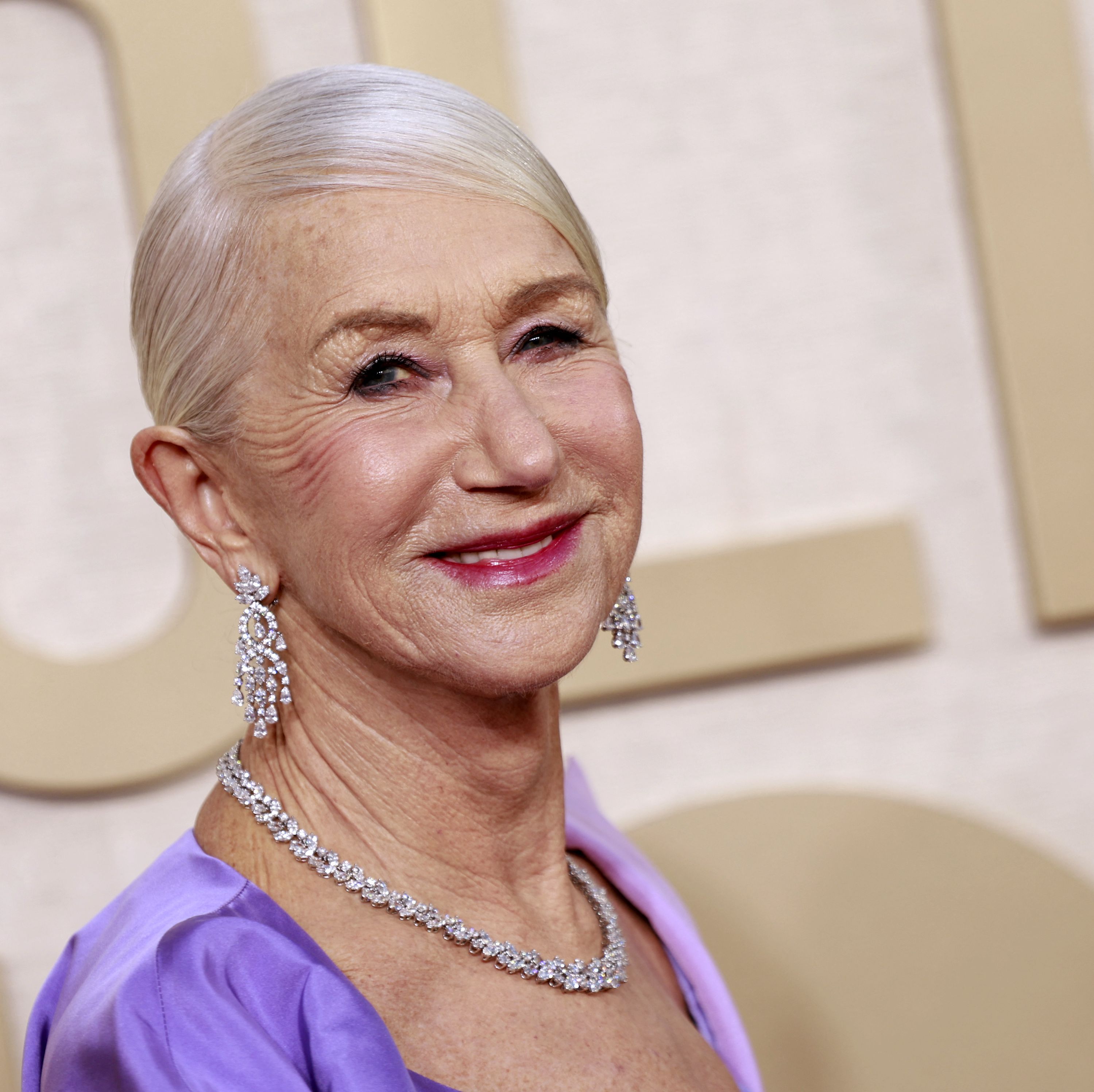 '1923' Star Helen Mirren Just Shut Down the Golden Globes Red Carpet in Gorgeous Lavender Gown