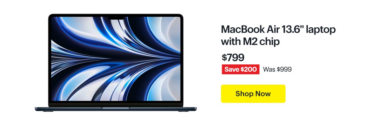 MacBook Air 13.6-inch laptop with M2 chip. Shop now.