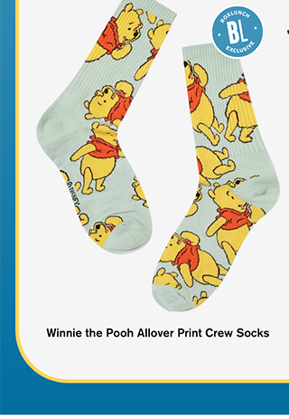 Winnie the Pooh Allover Print Crew Socks