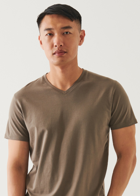 PIMA COTTON STRETCH V-NECK T-SHIRT