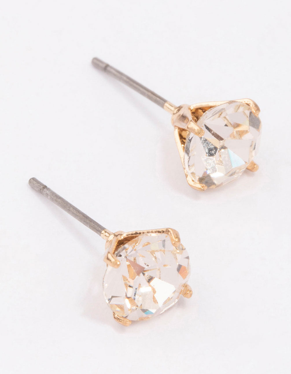 Image of Gold Pear Champagne Stud Earrings 7mm