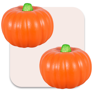 Two 4.5-in. carvable foam pumpkins