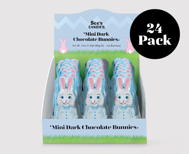 24 Pack Mini Dark Chocolate Bunnies