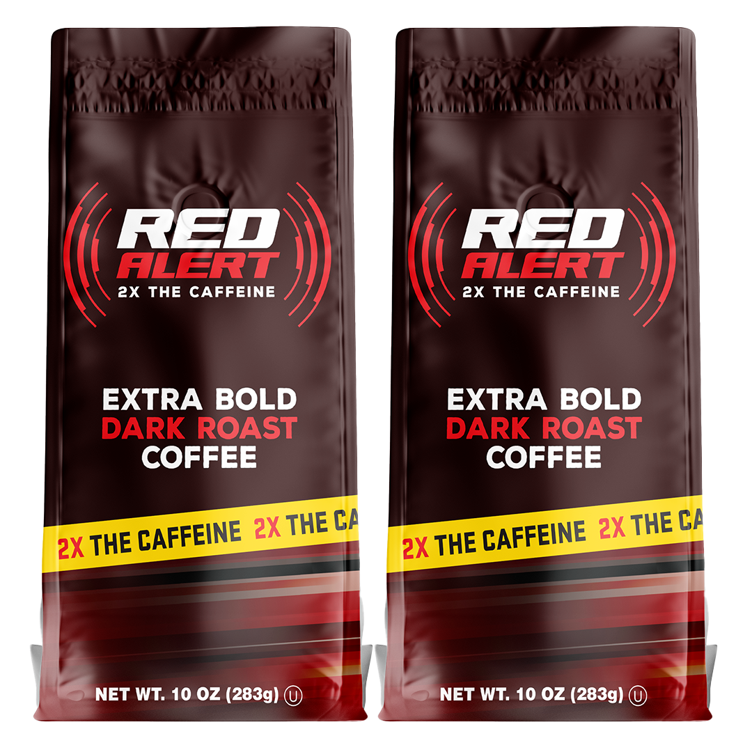 Image of Red Alert Coffee Extra Strong, Double Caffeinated Ground Coffee - 12oz (2pkgs)