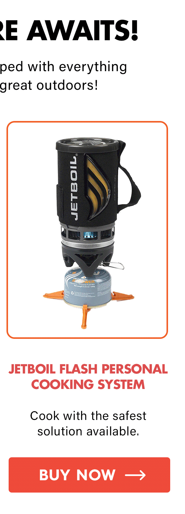 Jetboil Flash Personal Cooking System     Cook with the safest solution available.