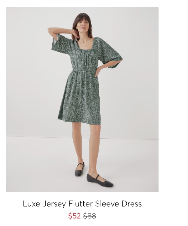 Luxe Jersey Flutter Sleeve Dress - $52