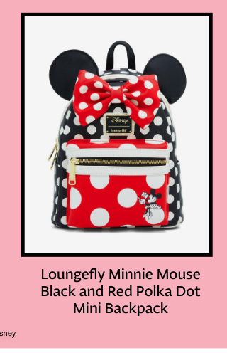 Loungefly Minnie Mouse Black and Red Polka Dot Mini Backpack