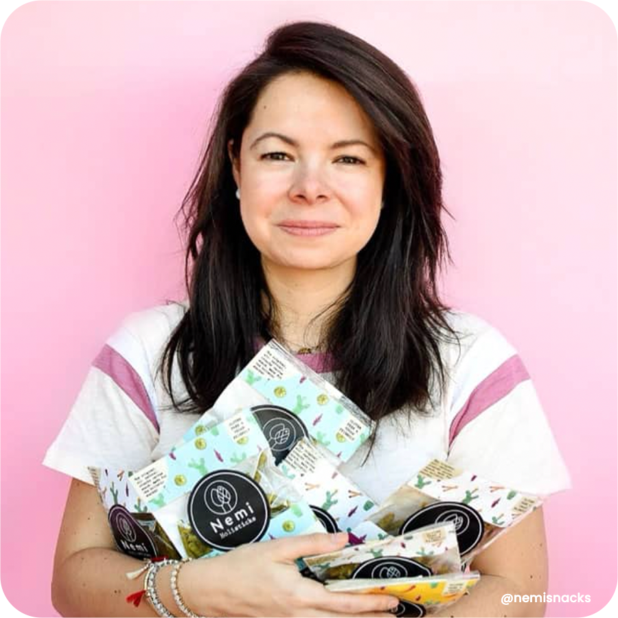 Meet Regina, founder of Nemi Snacks! Regina created Nemi Snacks to share a bit of Mexico with the masses and bring nopales to the forefront of the snack aisle. Sourced directly from local farmers in Mexico, Nemi Snacks is on a mission to elevate Latinx culture.