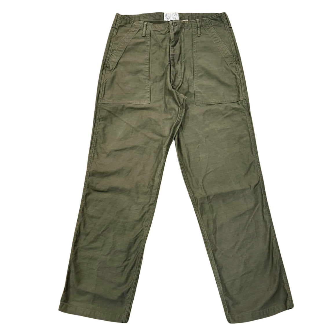 OG-107 60&#39;s era GI chinos in 12 oz Baker Back Cotton Satin.