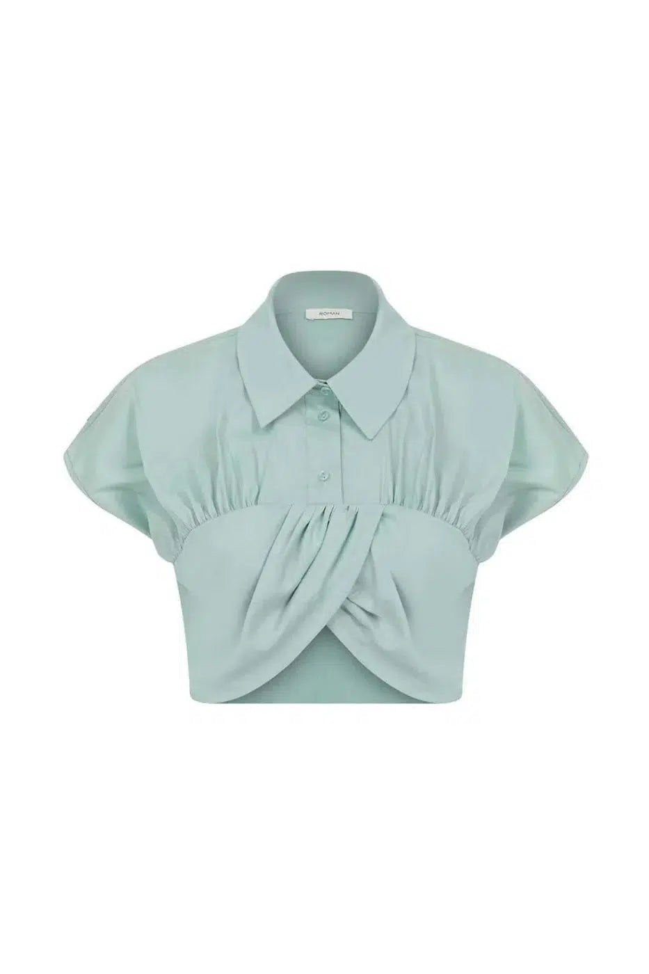 Image of Pleated Cropped Blouse