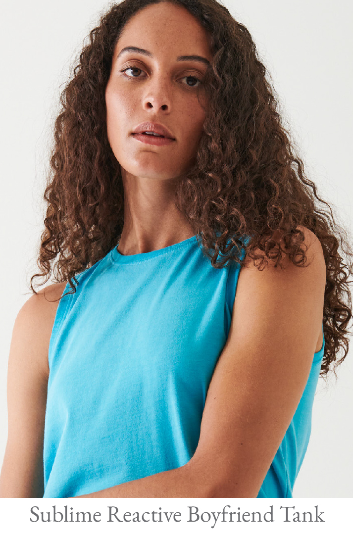 SUBLIME REACTIVE PIMA COTTON STRETCH BOYFRIEND TANK