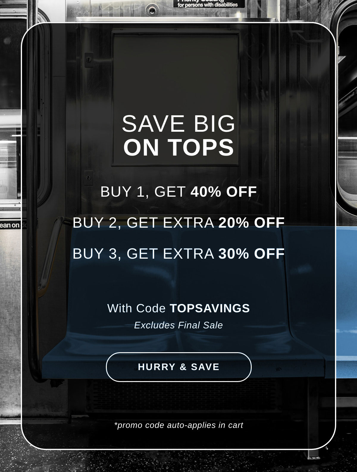 SAVE BIG ON TOPS | Buy 1, Get 40% Off, Buy 2, Get Extra 20% Off, Buy 3, Get Extra 30% Off | HURRY & SAVE