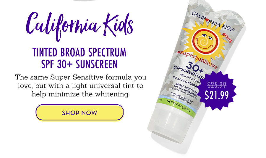 California Kids® #SuperSensitive™ Tinted Broad Spectrum SPF 30+ Sunscreen