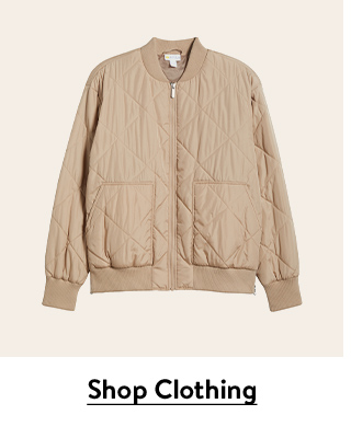 A tan bomber jacket.